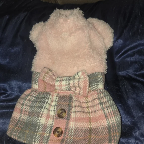 Cozy Pink Plaid Dog Dress - Picture 1 of 5